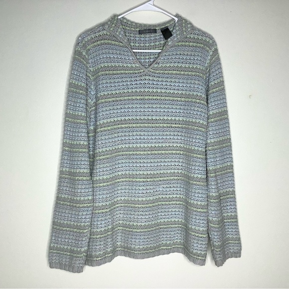 Liz Claiborne Sweaters - < Liz Claiborne Pastel Knit Collared Oversized Sweater >